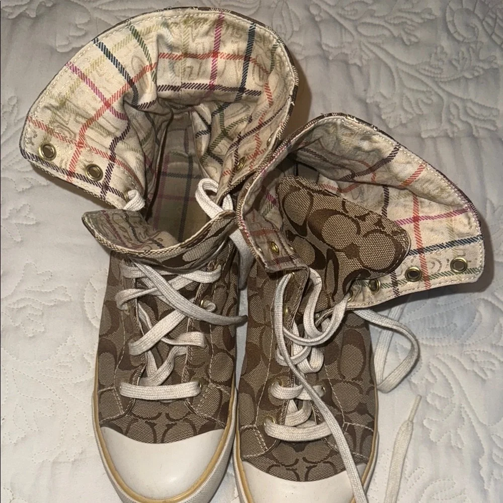 Coach Women's High-Top Sneakers - Brown - Picture 2 of 4